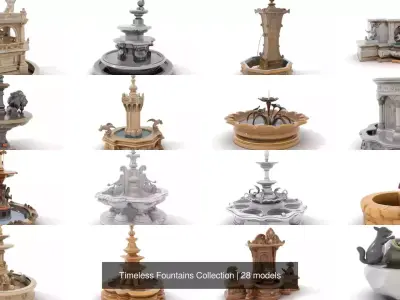 Timeless Fountains Collection 3D Model Pack