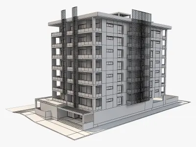 Apartment Building 8 3D model