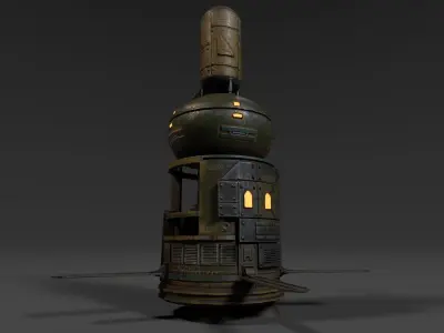 Sci Fi Satellite Low-poly 3D model 2