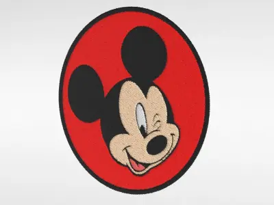 Embroidered Patch Mickey Mouse Low-poly 3D model