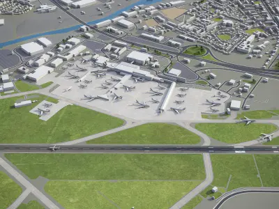 Glasgow Airport Low-poly 3D model
