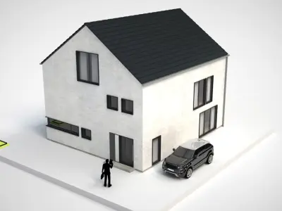 House 1 - Modern City Villa Low-poly 3D model