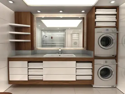  Modern Bathroom Design Low-poly 3D model