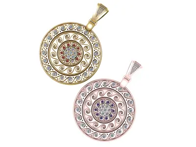 ROSE WINDOW PENDANT 3D PRINTABLE MODEL  3D print model