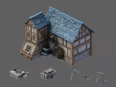 Rainbow City - Blacksmith Shop 01 3D model