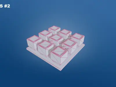 Low Poly Sci-Fi Building 2 - Slums - Pixel City 3D Asset Pack Free low-poly 3D model