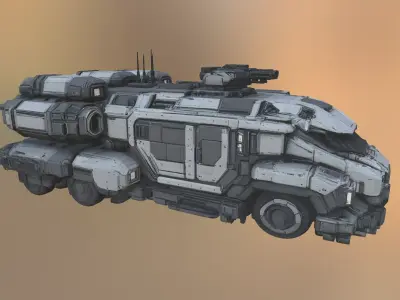 Sci-Fi Armored Urban Transport Vehicle  Futuristic Military APC 3D model
