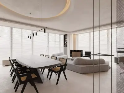 Living Room Interior Scene for 3DMAX and Corona Renderer  3D model