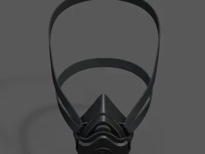 Gas mask helmet 3d safety isolated fantasy human futuristic  Low-poly 3D model