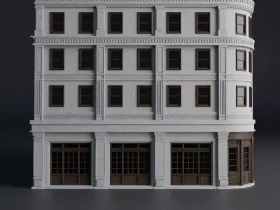 CLASSIC OLD EUROPEAN BUILDING 01 Low-poly 3D model