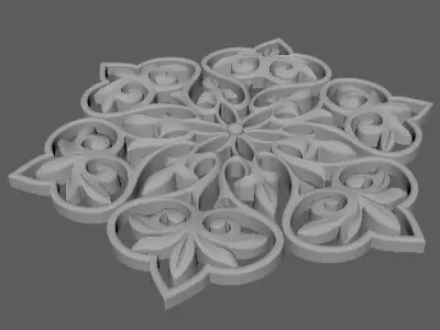 rosette snowflake 3D model buy