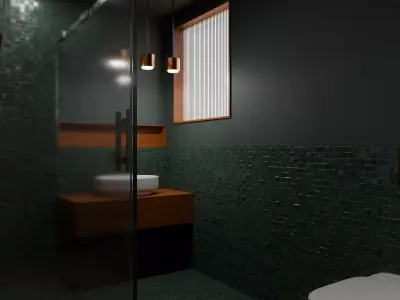 Modern Dark Bathroom Asset Pack Low-poly 3D model