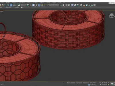 Allegretto four pendant lights with circular pattern Low-poly 3D model