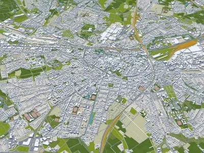 Osnabruck City Germany Low-poly 3D model