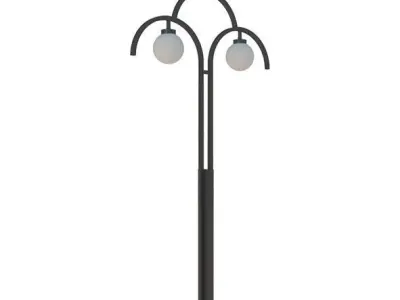 Irises light pole Low-poly 3D model