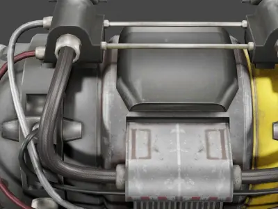 Sci FI Motor 3D Model  Low-poly 3D model