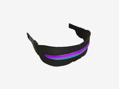SciFi Glasses I07 Black Purple - Character Design Fashion Low-poly 3D model