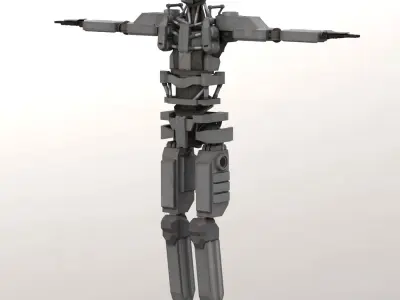 Robot Hunter LP Low-poly 3D model