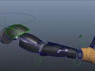 Mechanical Hand Rigged Low-poly 3D model