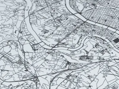 Lyon Road Network and Streets 3D model