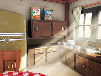 3D Cartoon kitchen environment 3D model