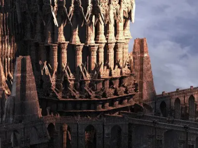 Magna Carter Fortress Spiral Towers  3D model
