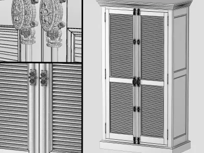 Shutter Double-Door Cabinet 3D model