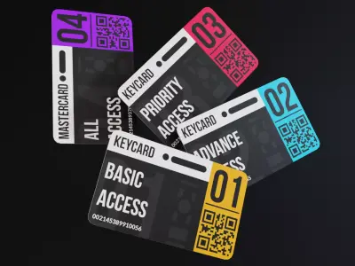 low-poly set of keycards Low-poly 3D model