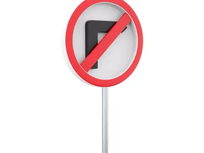 3d  No Right Turn Road Sign 3D model