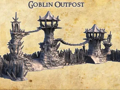 Goblin Outpost Tabletop Terrain 28MM 3D print model 3D print model