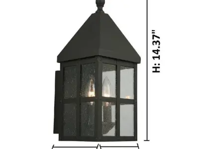 Weathersby Seeded Glass Outdoor Wall Lantern - 2 Colour 3D model