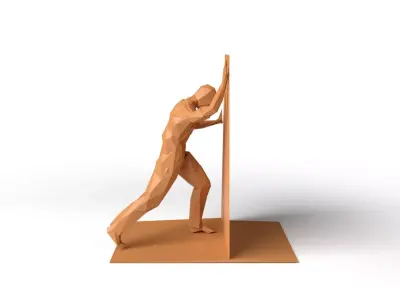 Human Bookend Low Poligonal Low-poly 3D model