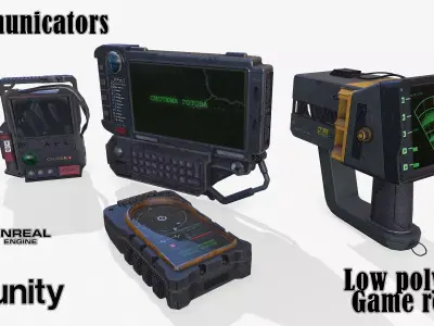 Communicators device with light Low-poly 3D model