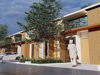 6x12 One Floor House SketchUp DWG and Lumion File 3D model