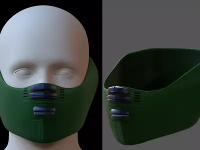 Gas mask helmet 3d model scifi Low-poly  Low-poly 3D model 161