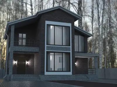 House 4 with roof 3D model