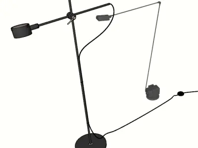 Minimalist Dual Floor Lamps 3D model