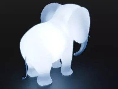 Indirect lighting of elephant 3D model