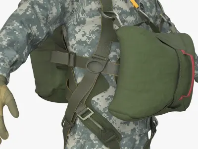  Military Parachute Equipped Soldier Green 