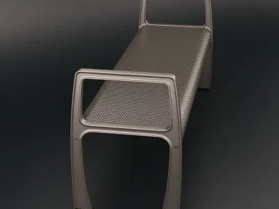 Set of 3 benches for outdoor public spaces 3D model