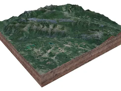 Lizard Mountain Range Canada 3D model