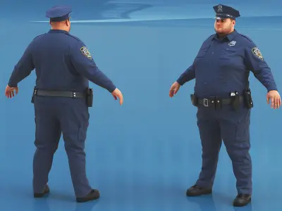  Overweight NYPD Police Officer Fur for Cinema 4D 