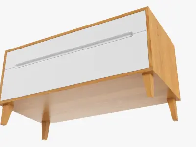 TV stand with drawers 03 3D model