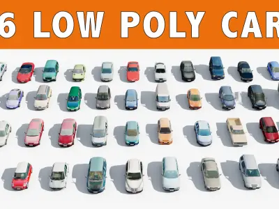  46 Cars Low Poly 
