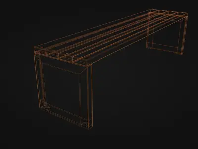 Garden Bench 01 Low-poly 3D model purchase