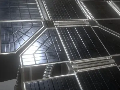 Solar Power Tower Animated and Game Ready Low-poly 3D model