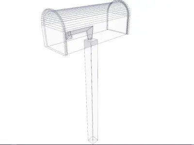 MailBox - PBR mail box on wooden post Low-poly 3D model