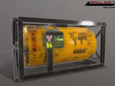 Sci fi small lowpoly gas tank Low-poly 3D model