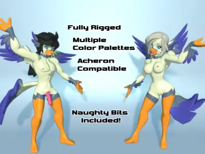 Acheron Tengu Nude Low-poly 3D model