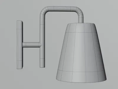 Minimal Wall Lamp AR Low-poly 3D model